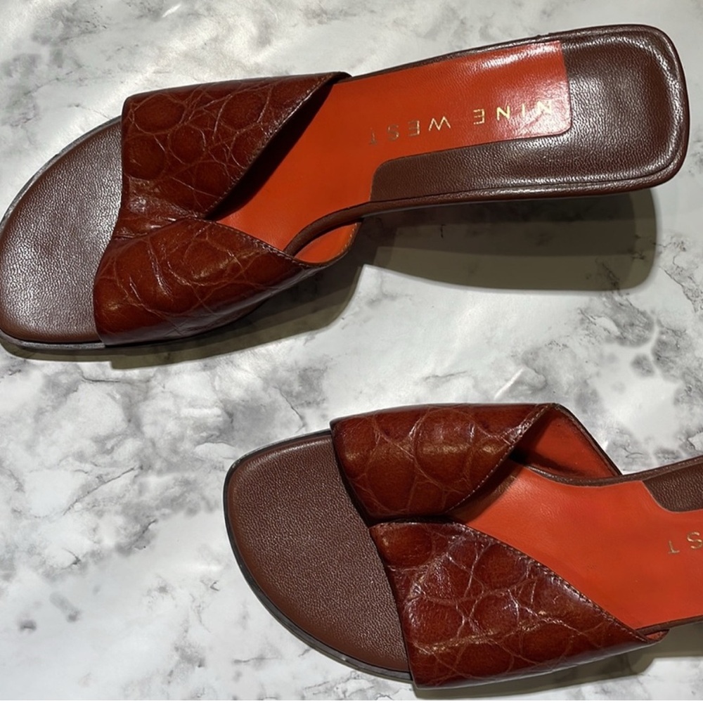 Nine West Brown Mules - Picture 3 of 8